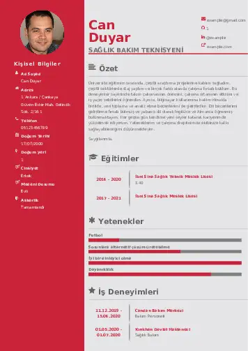 Hasta Bakıcı Cv Örnekleri cv indir